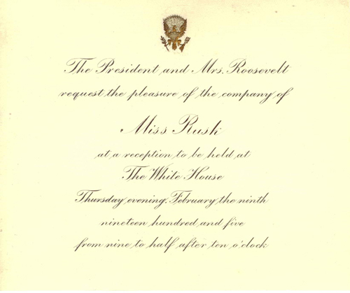 1905 Invitation to the White House
