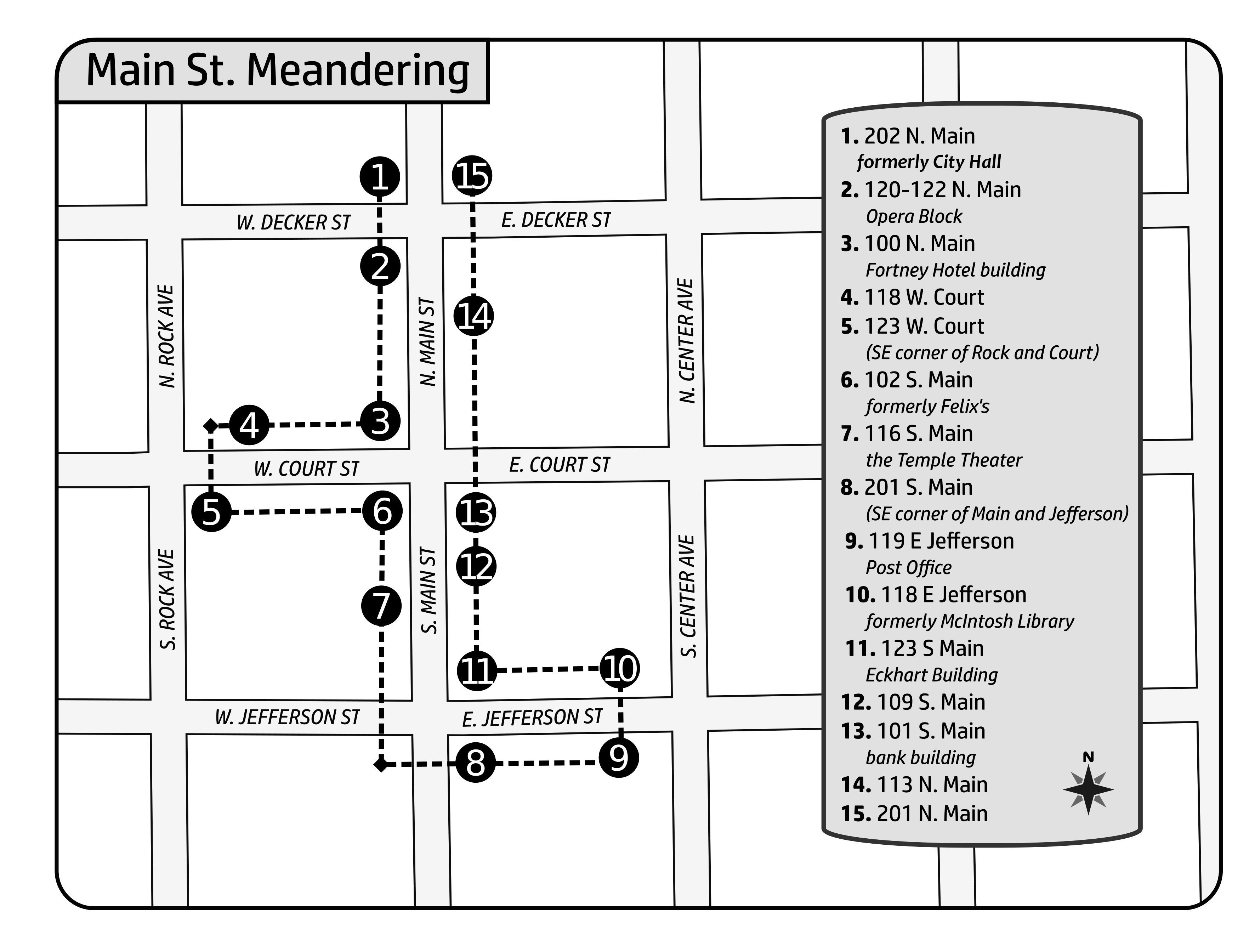 Main St. Meandering map